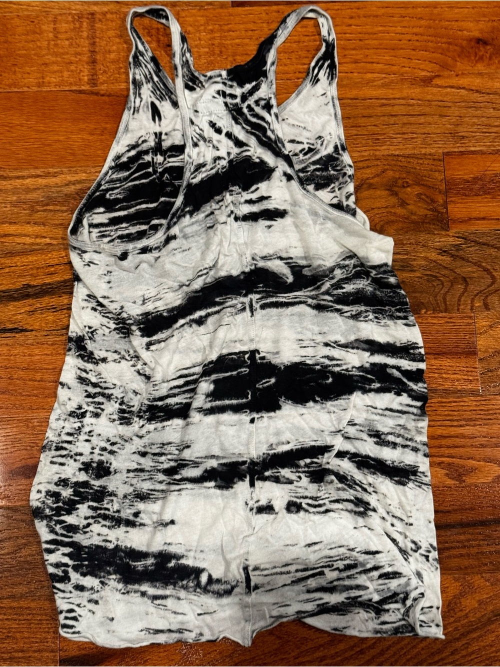 Enza Costa Pima Cotton Black White Marble Racerback Tank Longline Small - Picture 3 of 6